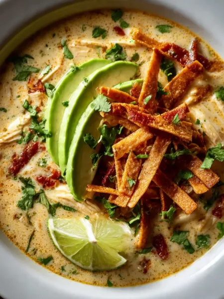 30 Minute Creamy Chicken Tortilla Soup