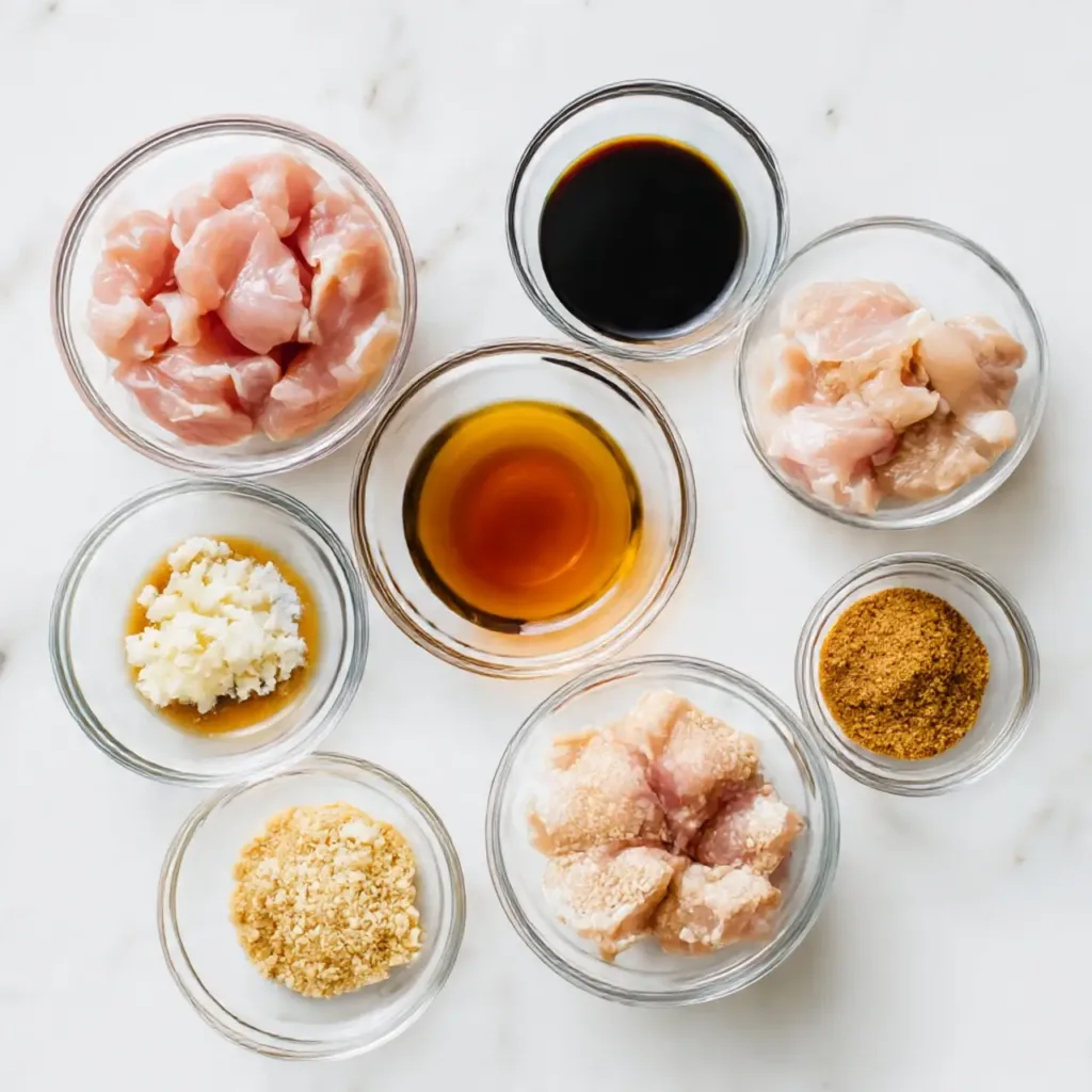 Crockpot Teriyaki Chicken ingredients laid out
