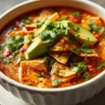 Cheesy Southwestern Chicken Tortilla Soup Recipe