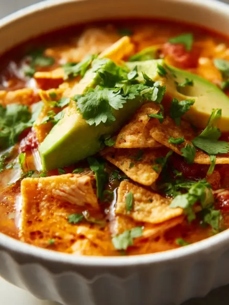Cheesy Southwestern Chicken Tortilla Soup Recipe