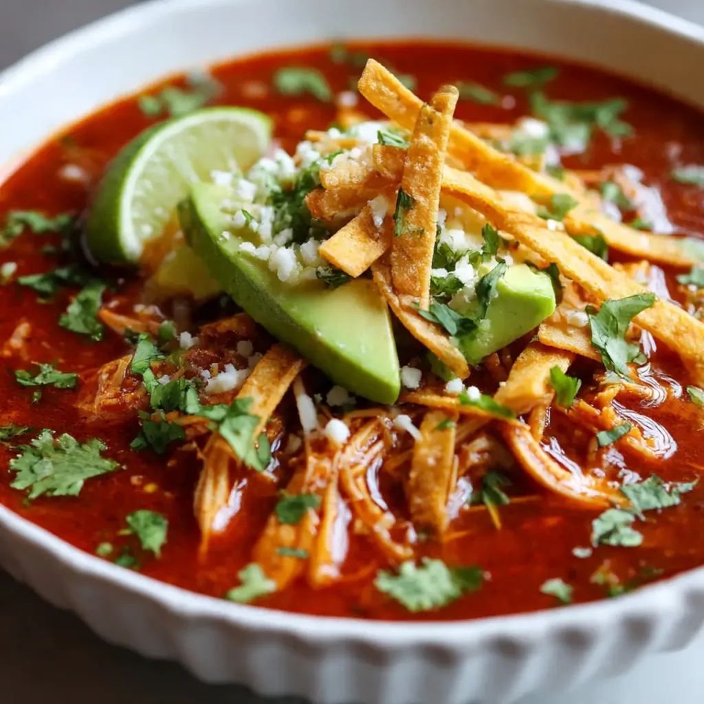 serving crock pot chicken enchilada soup