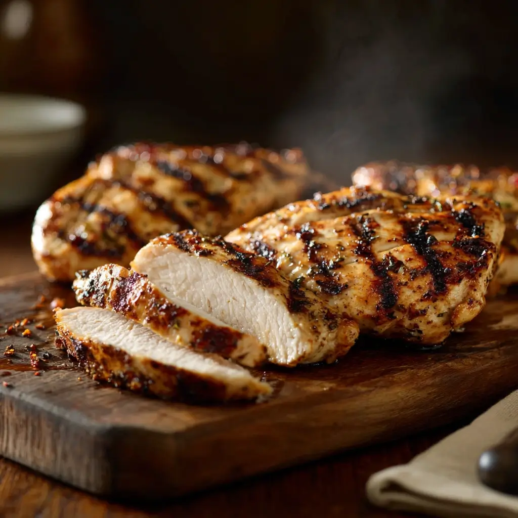 grilled chicken sliced for chick fil a kale salad