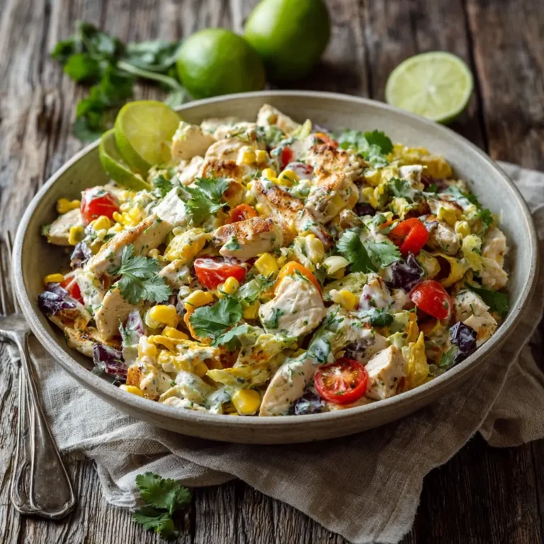 Printable recipe card for southwest chicken salad recipe