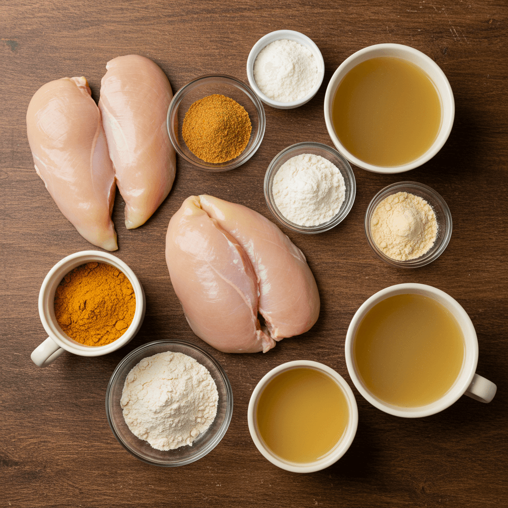 ingredients for chicken and gravy crockpot recipe