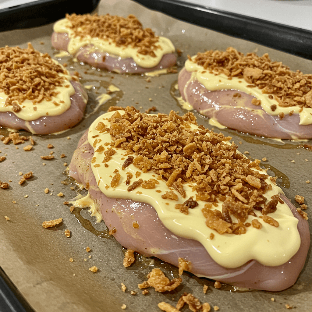 coating chicken for onion crunch HelloFresh recipe