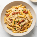 Crock Pot Marry Me Chicken Pasta recipe card layout