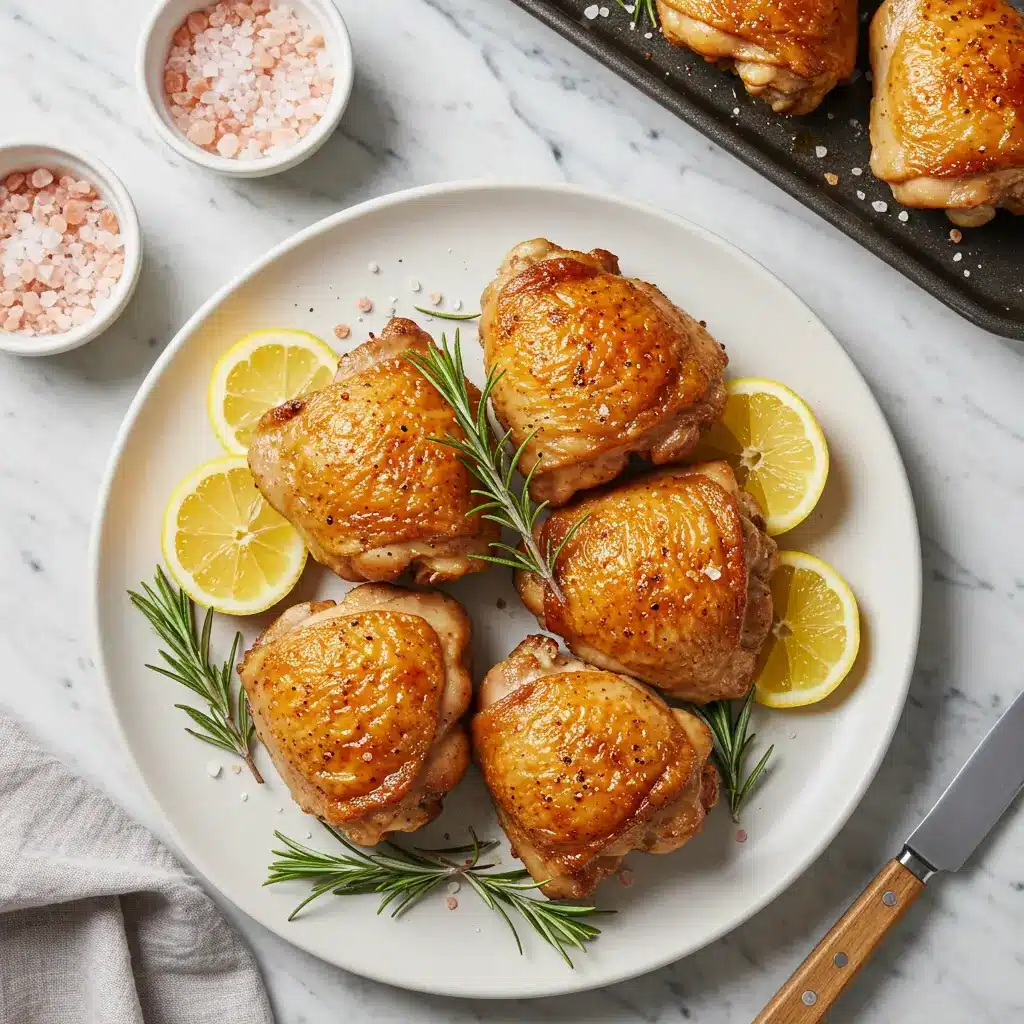 Served Himalayan pink salt trick chicken with herbs
