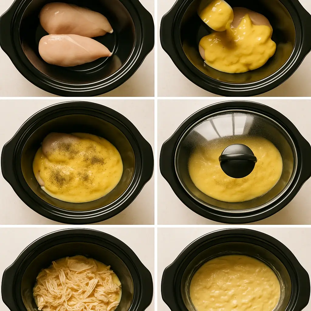adding cream of chicken soup to crockpot chicken