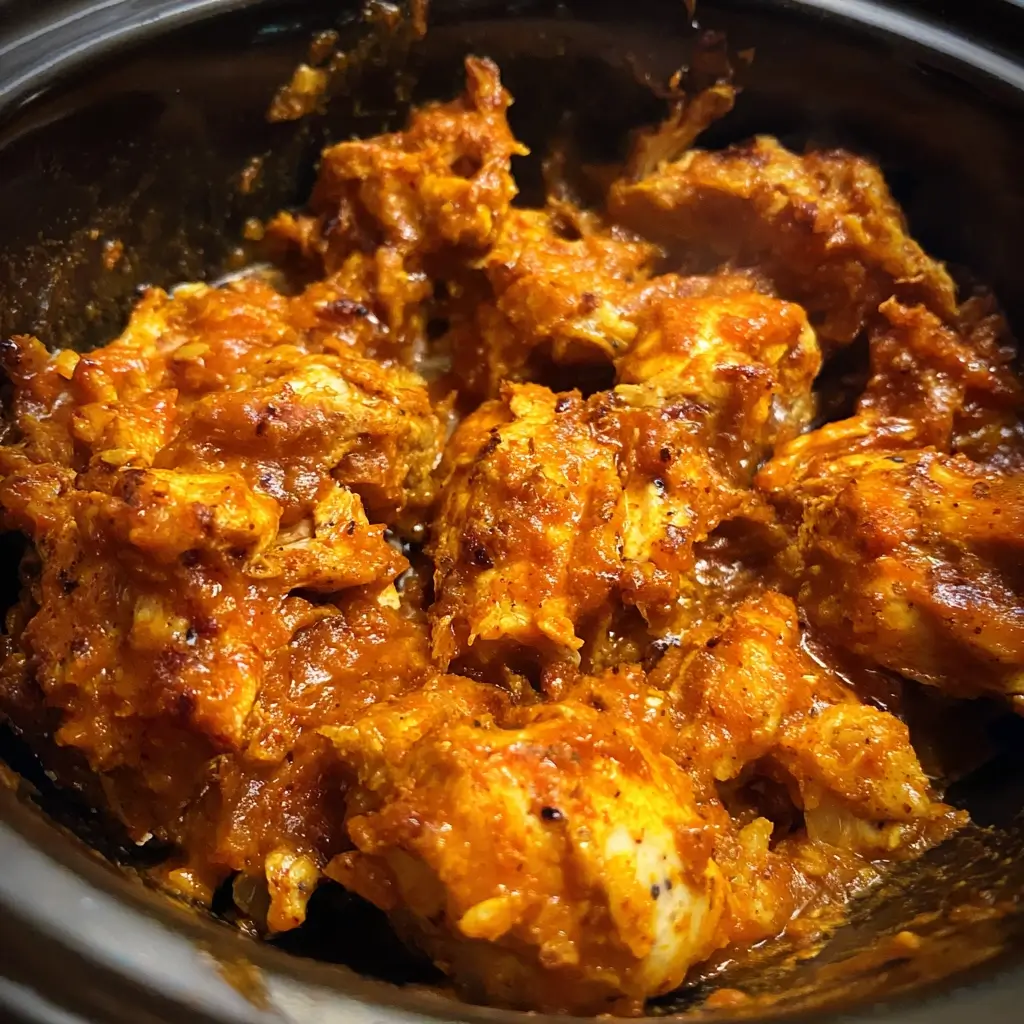 chicken and buffalo sauce in crock pot
