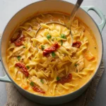 marry me chicken noodle soup recipe card image