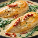 Marry me chicken with spinach recipe card