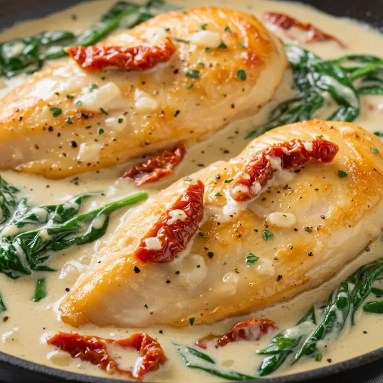 Marry me chicken with spinach recipe card