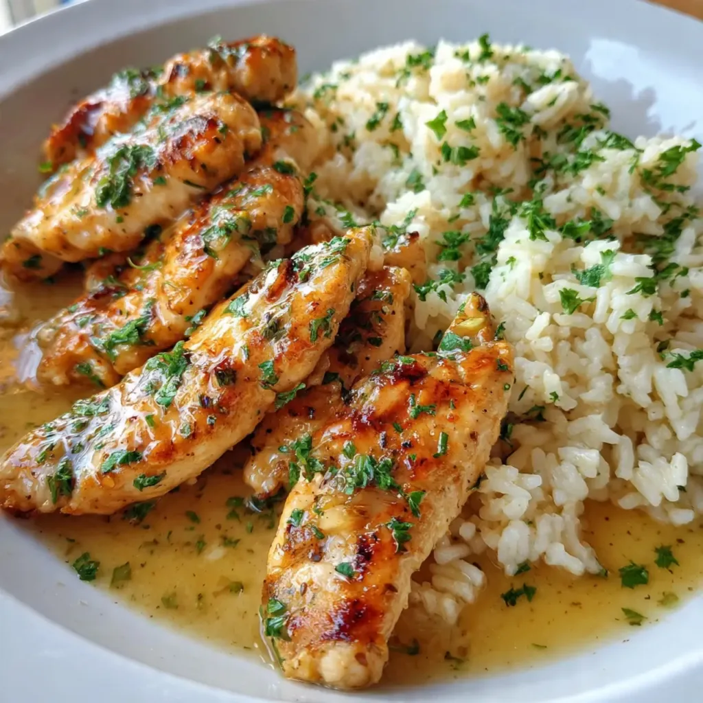 Chicken Scampi With Garlic Parmesan Rice