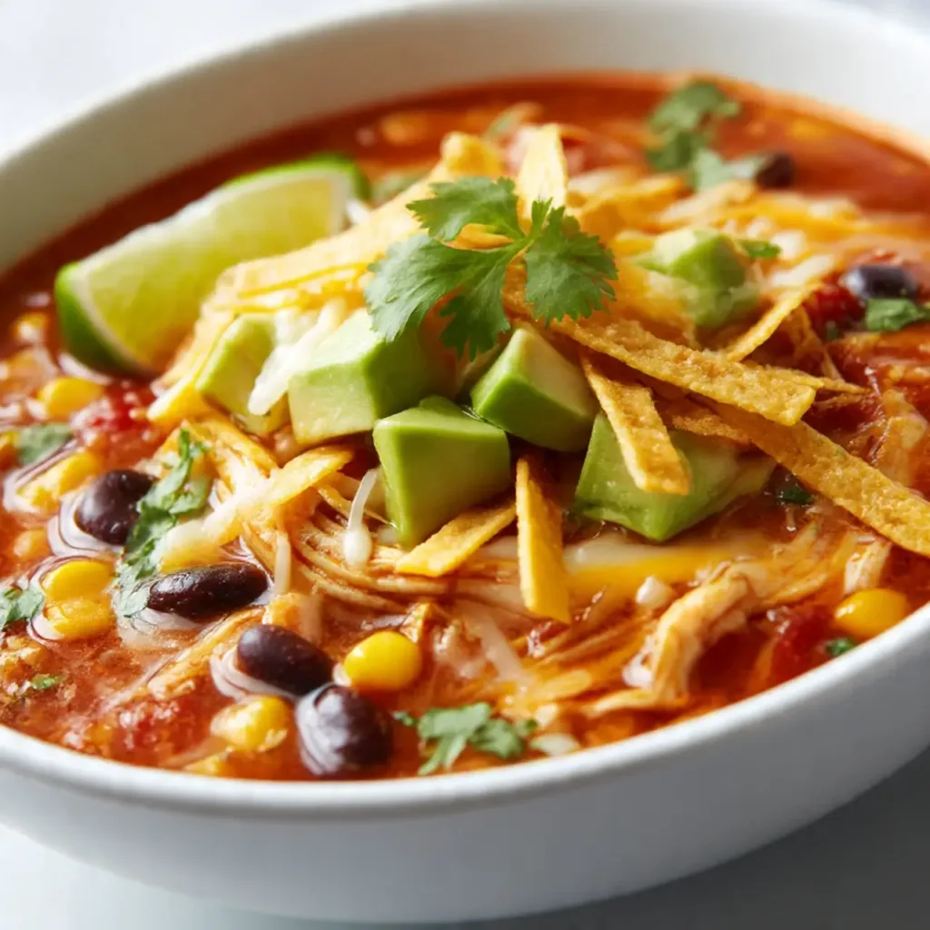 Chicken Tortilla Soup Crock Pot Bowl