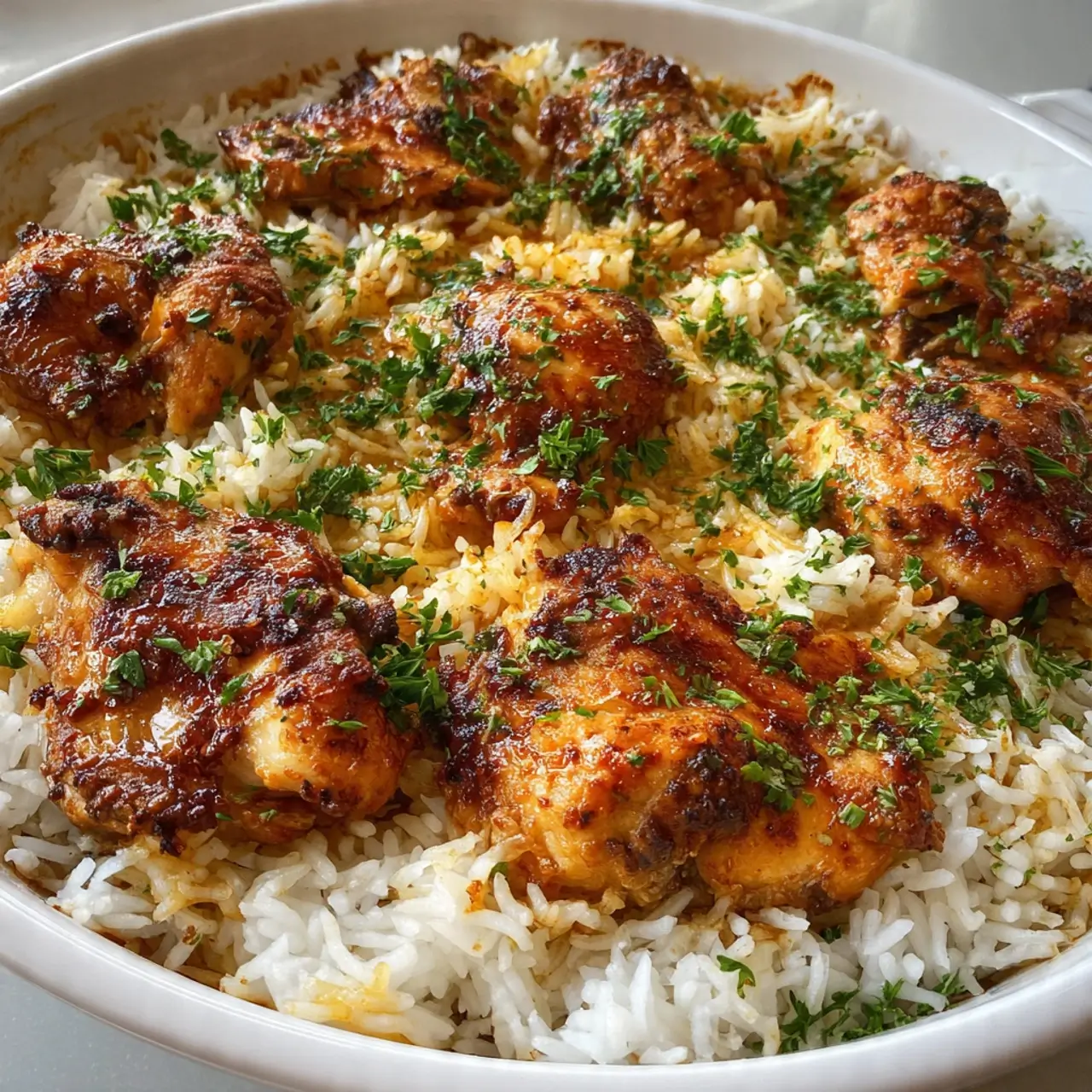 One Pan Chicken And Rice Bake