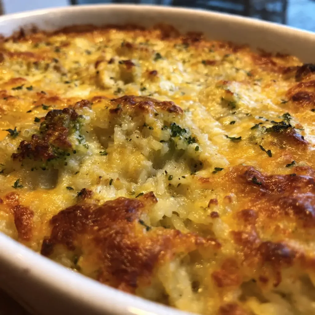 Cheesy Broccoli Chicken Rice Casserole