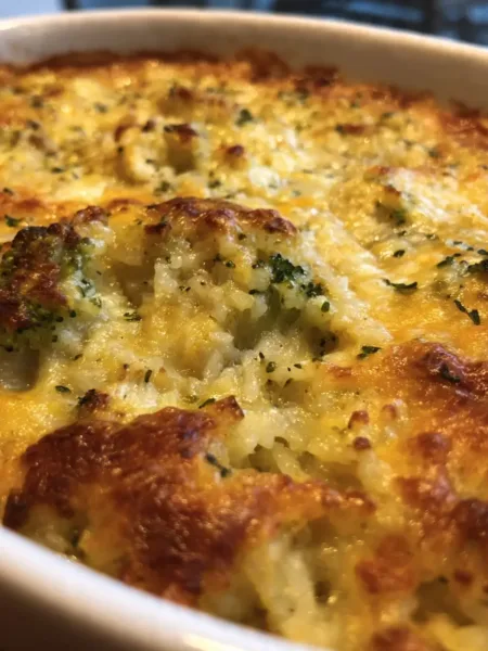 Cheesy Broccoli Chicken Rice Casserole