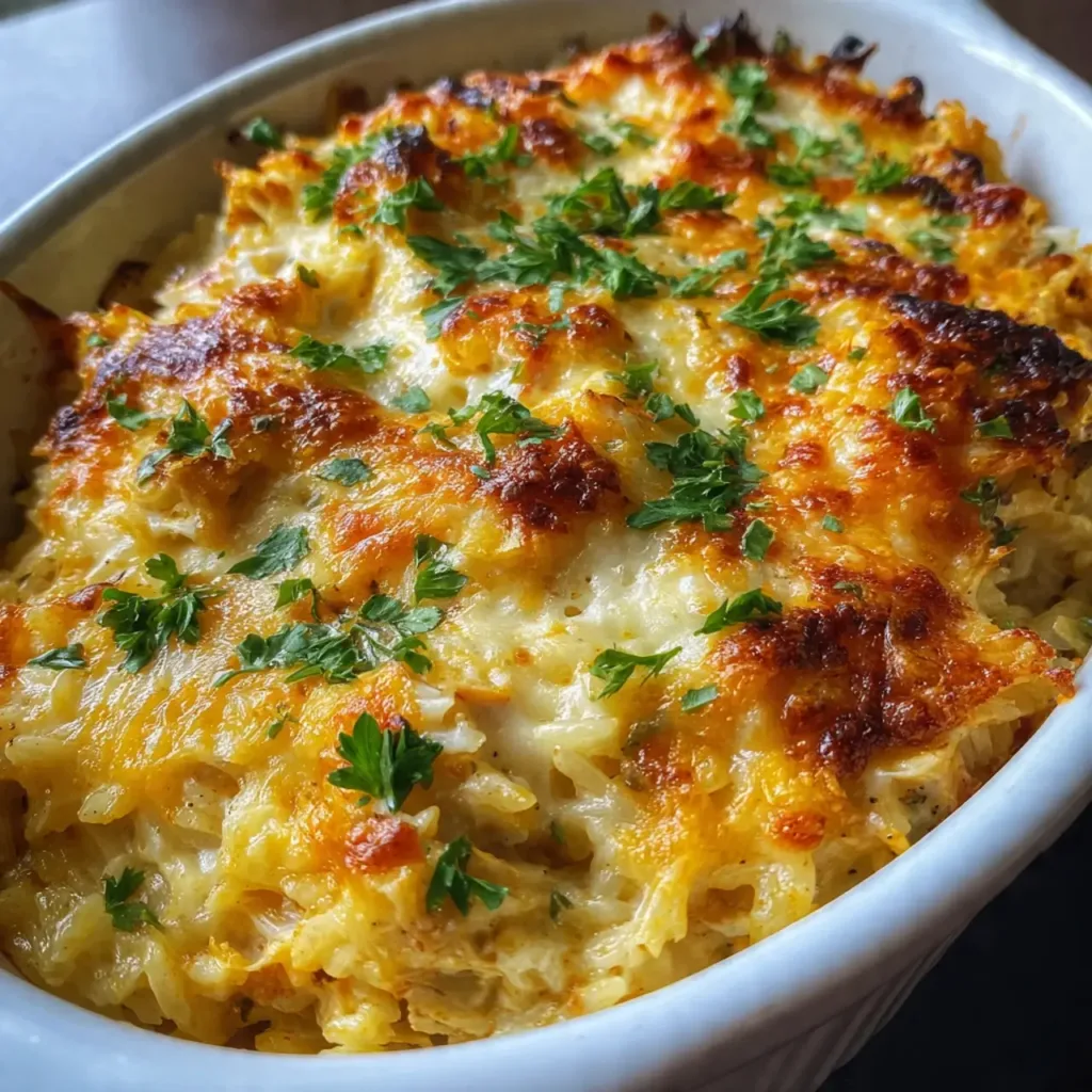 Cheesy Chicken Rice Casserole Bake Recipe