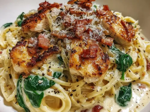 Chicken Carbonara with Spinach
