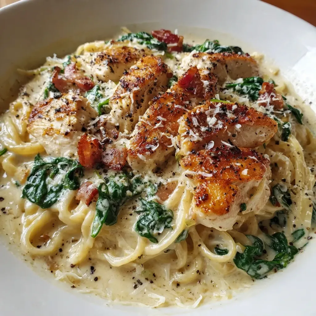 Chicken Carbonara with Spinach
