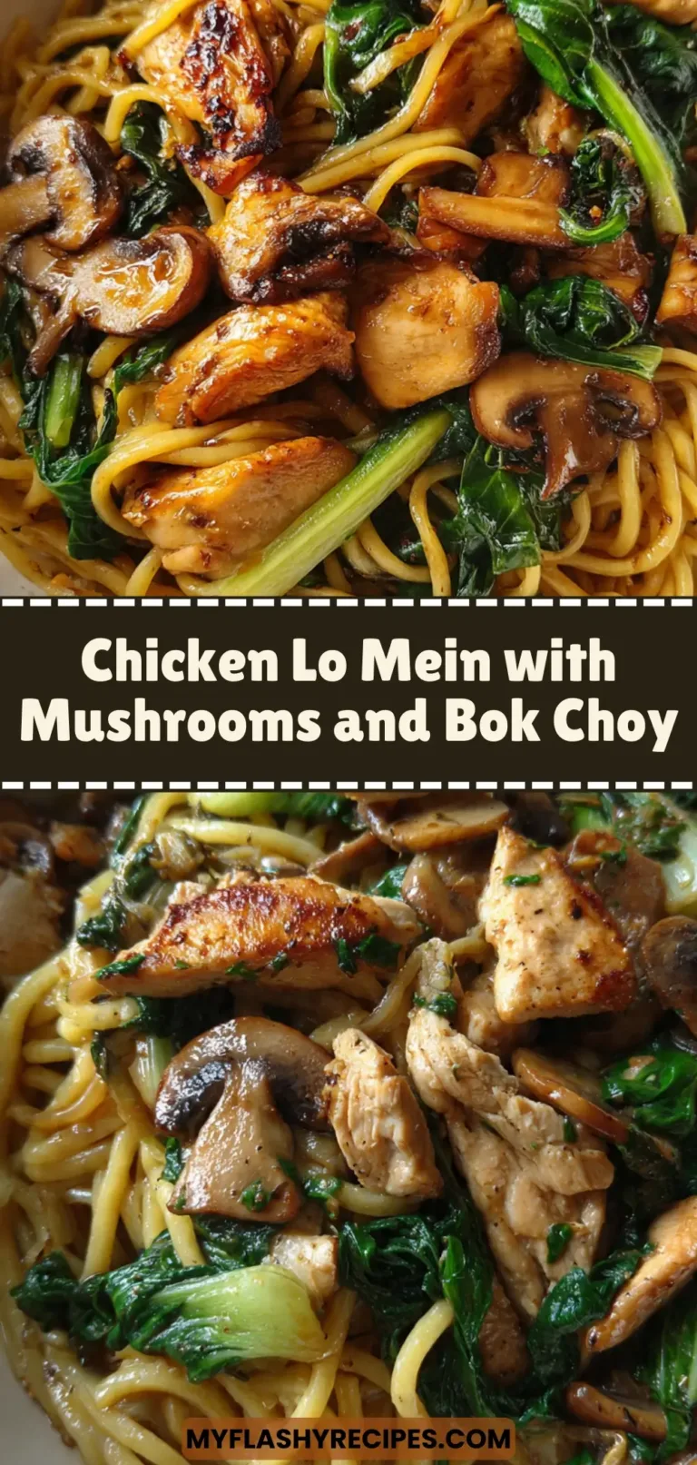 Chicken Lo Mein with Mushrooms and Bok Choy
