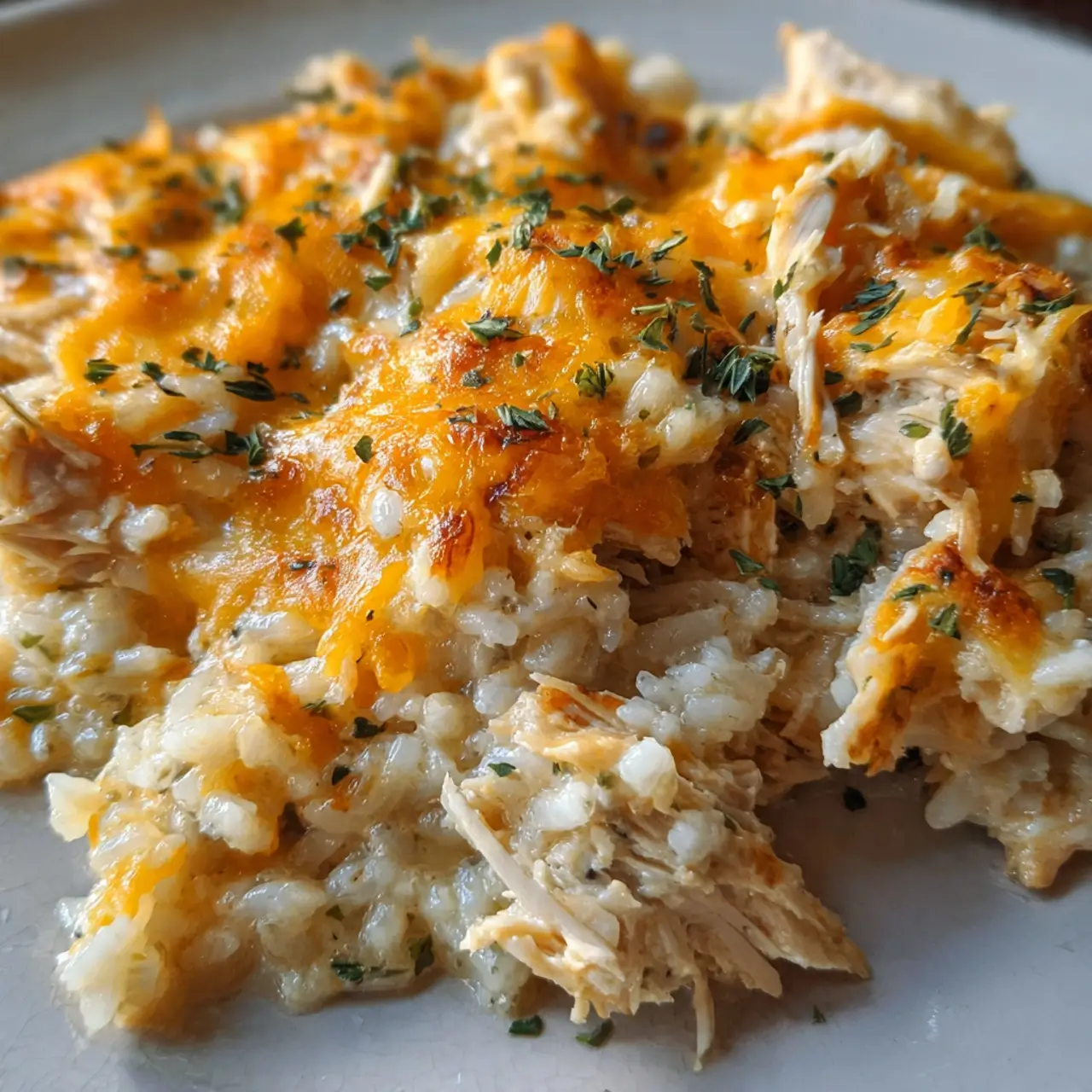 Classic Chicken and Rice Casserole with Cheesy Topping