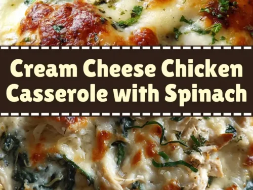 Cream Cheese Chicken Casserole with Spinach