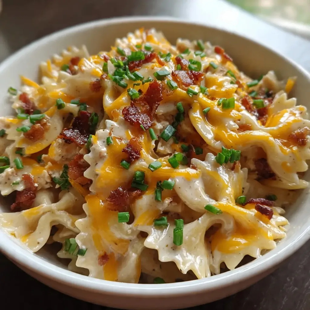 Creamy Crack Chicken Bowties Serving
