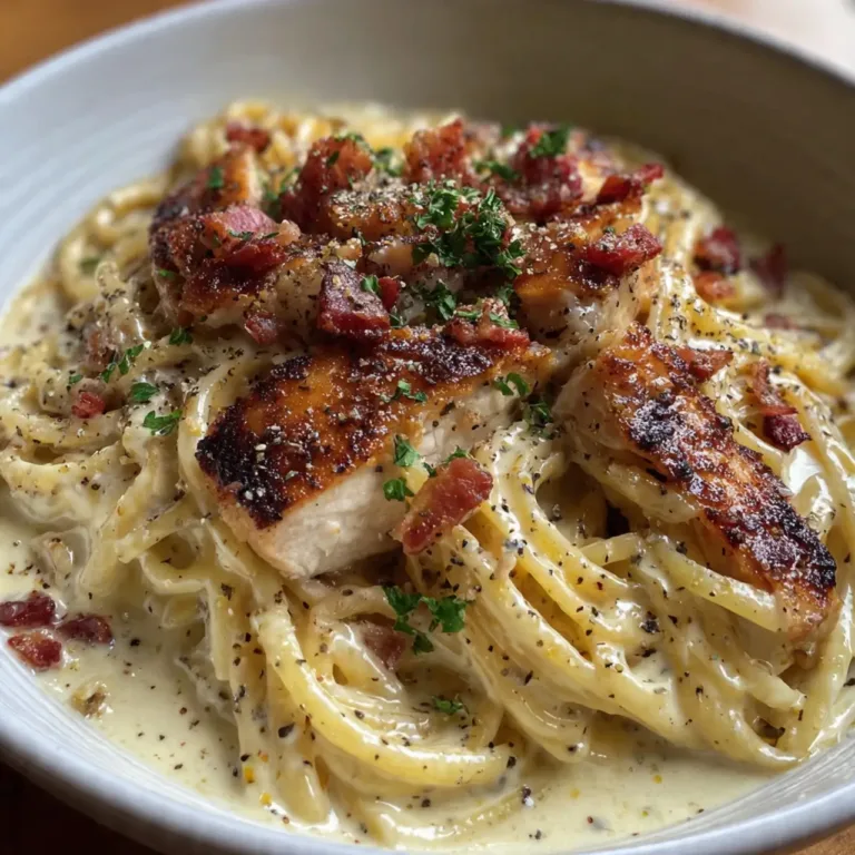 Creamy Eggless Chicken Carbonara