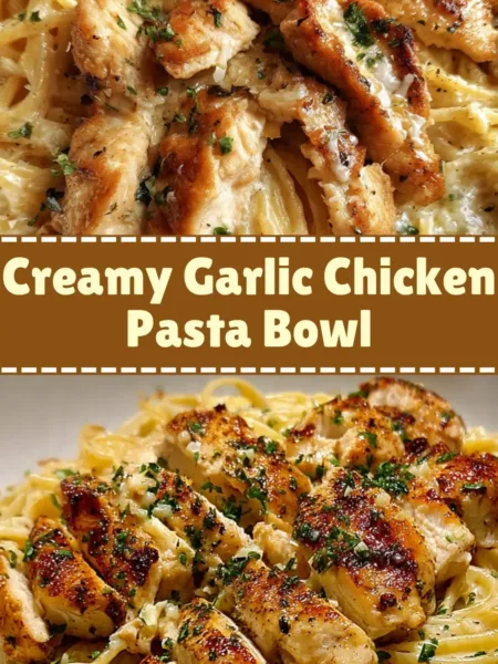 Creamy Garlic Chicken Pasta Bowl