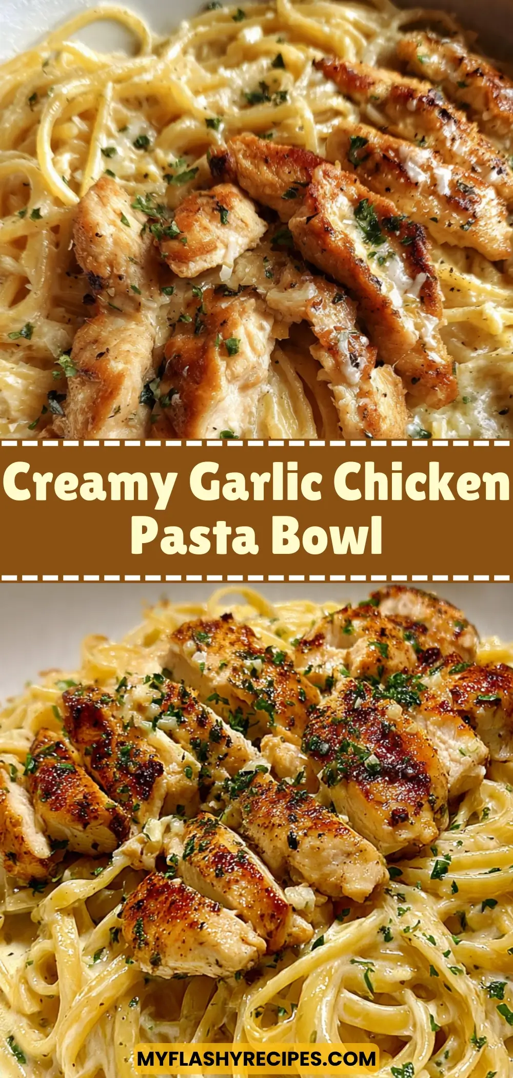 Creamy Garlic Chicken Pasta Bowl