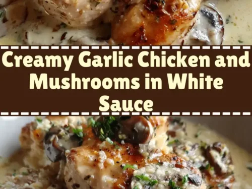 Creamy Garlic Chicken and Mushrooms in White Sauce