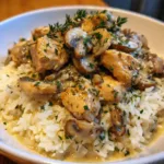 Creamy Mushroom Chicken and Rice Dinner