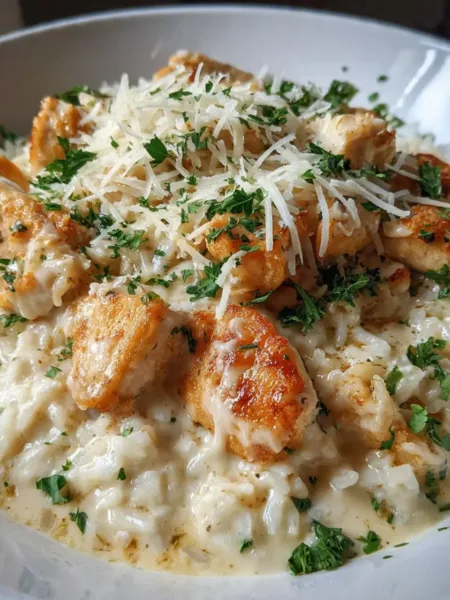 Creamy Parmesan Chicken and Rice One Pot