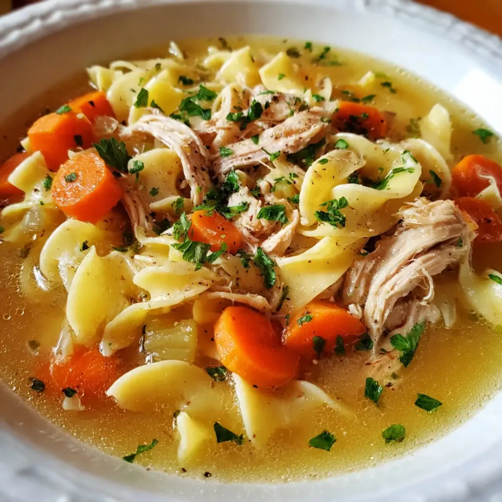  Easy Crockpot Chicken Noodle Soup Grandma Style Serving