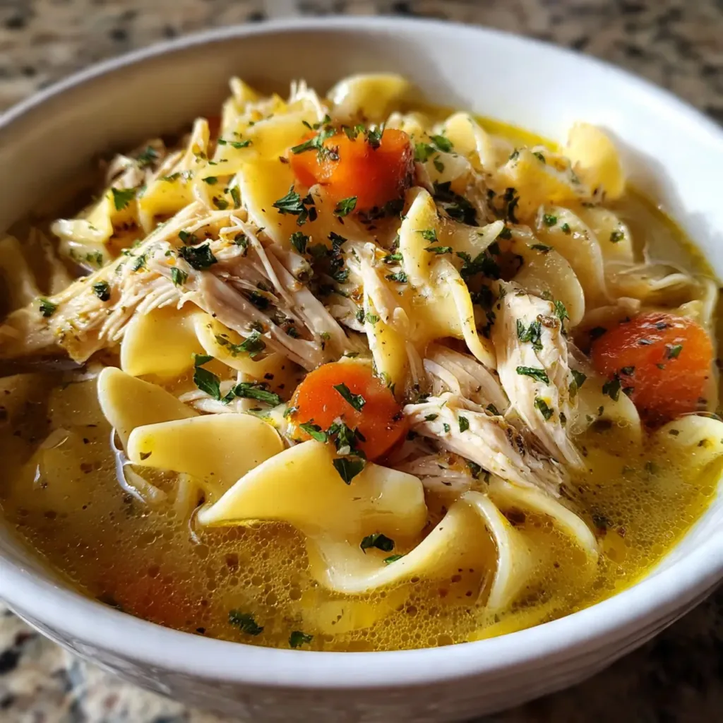 Easy Weeknight Chicken Noodle Soup Serving