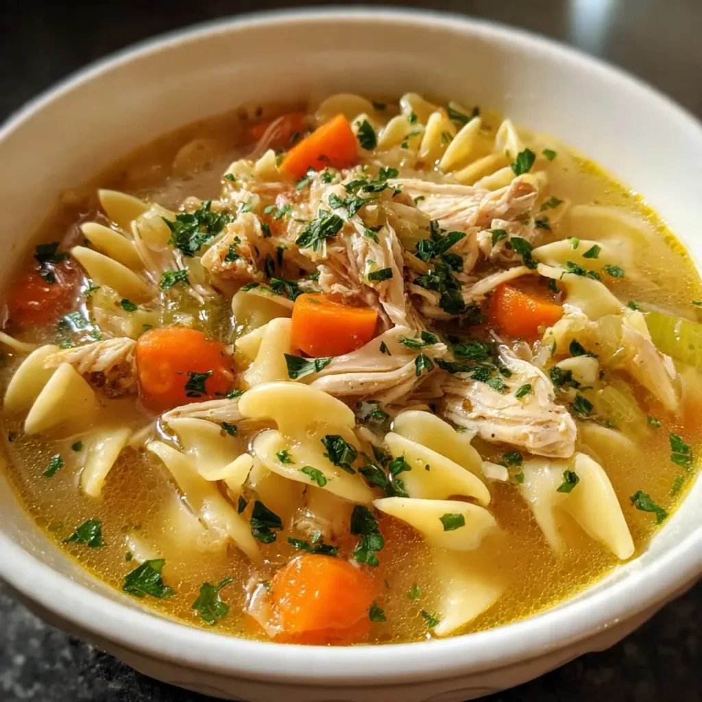 Grandma's chicken noodle soup recipe SERVING