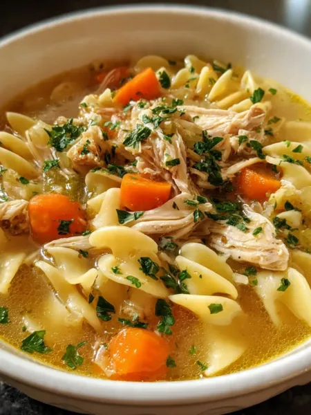 Grandma's chicken noodle soup recipe SERVING