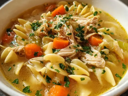 Grandma's chicken noodle soup recipe SERVING
