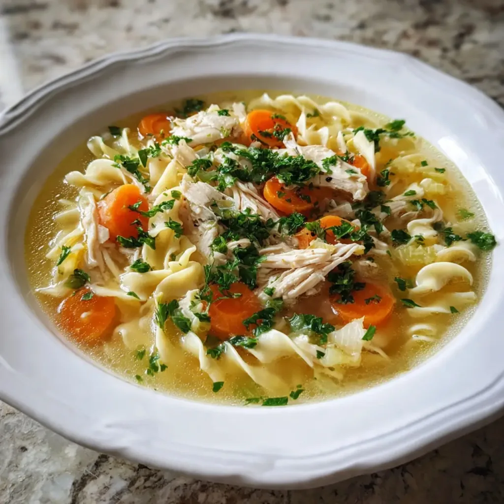 Noodle Soup Crock Pot Serving