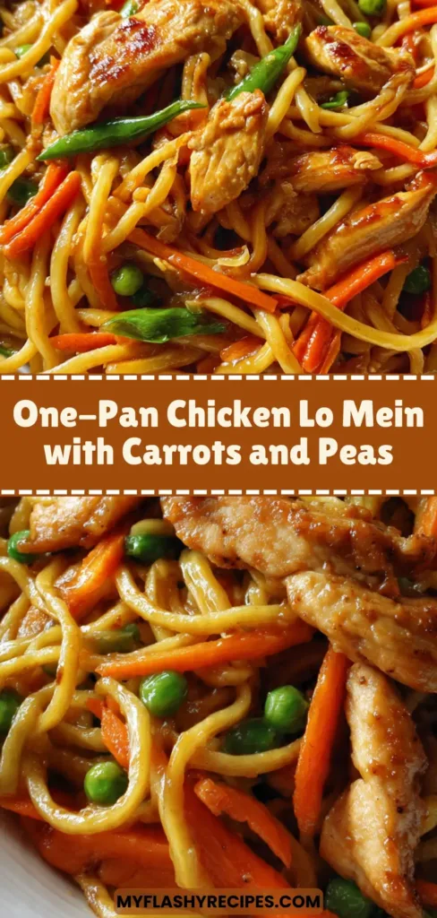 One-Pan Chicken Lo Mein with Carrots and Peas