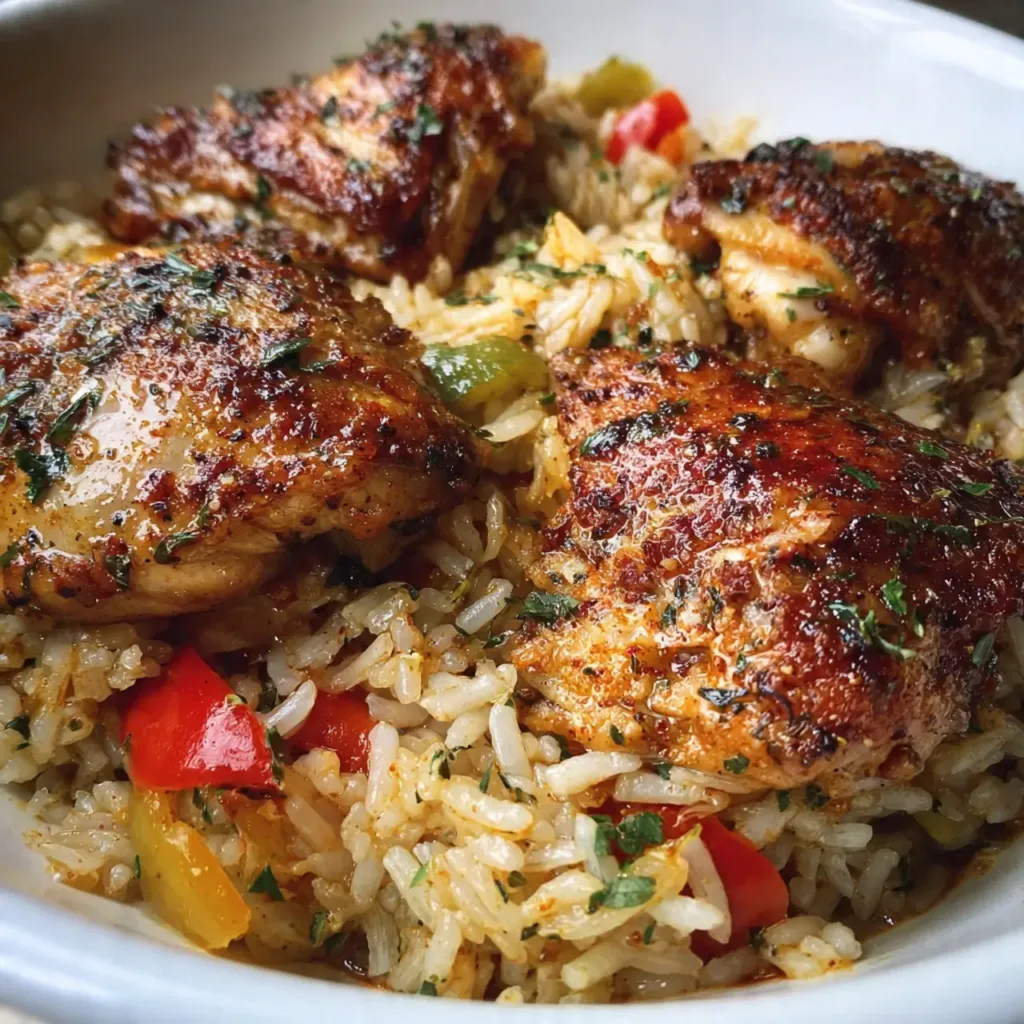 One‑Pot Cajun Chicken and Rice serving