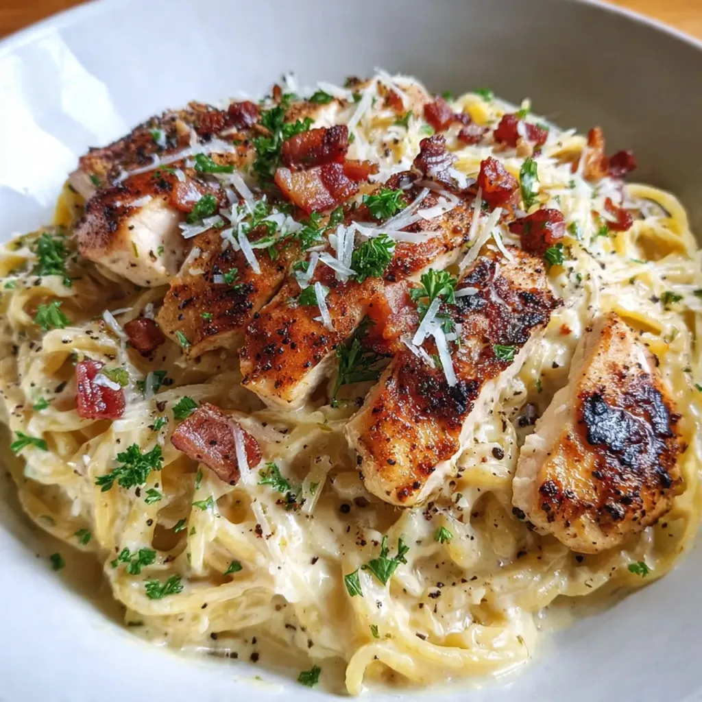 Parmesan Cream Chicken Carbonara Recipe
