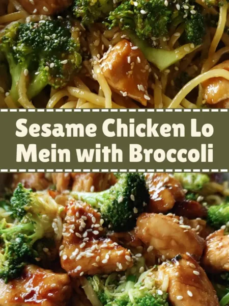 Sesame Chicken Lo Mein with Broccoli