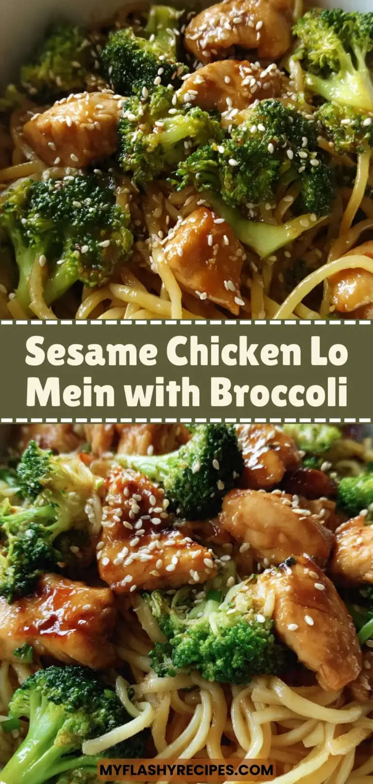 Sesame Chicken Lo Mein with Broccoli