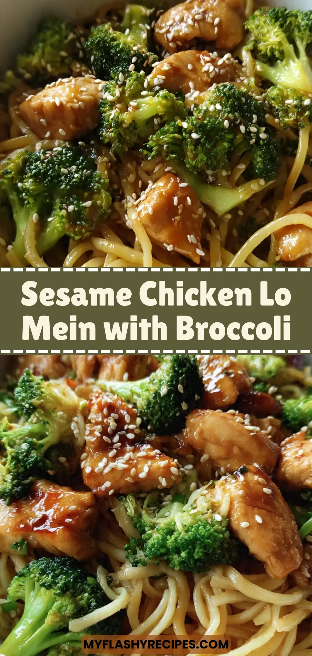 Sesame Chicken Lo Mein with Broccoli