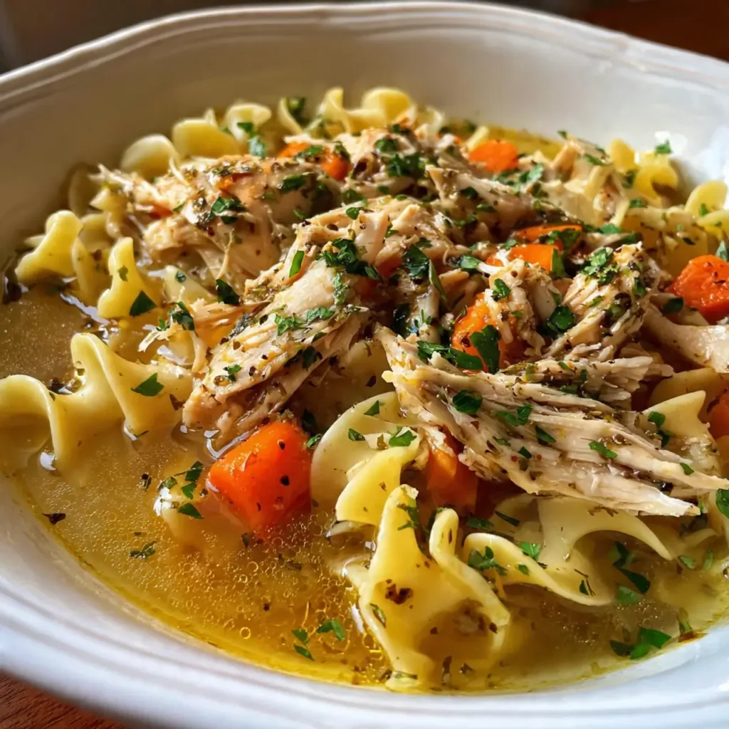 Slow Cooker Chicken Noodle Soup with Rotisserie Chicken