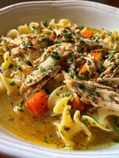 Slow Cooker Chicken Noodle Soup with Rotisserie Chicken