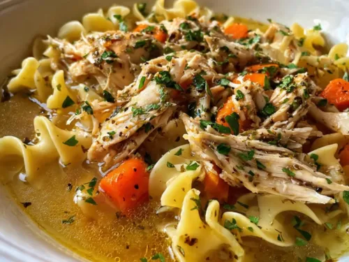 Slow Cooker Chicken Noodle Soup with Rotisserie Chicken