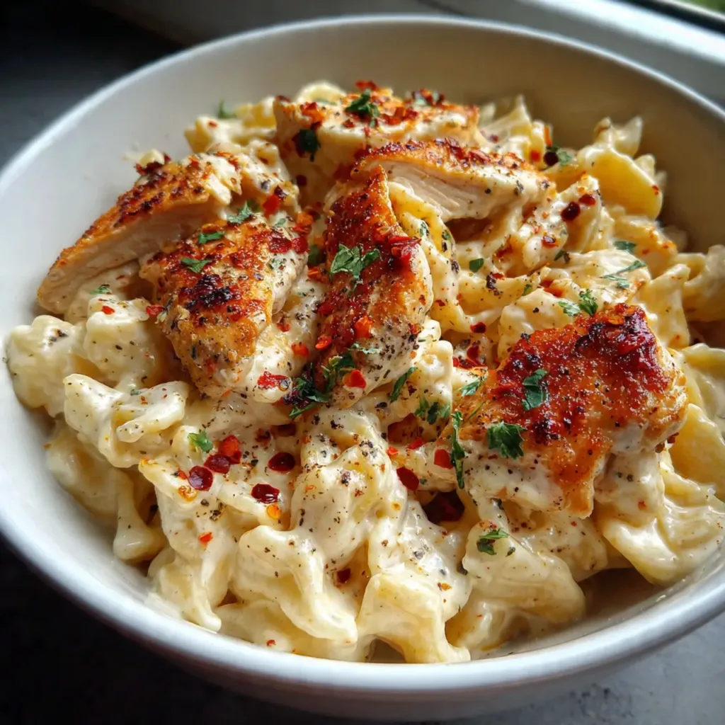 Spicy Garlic Chicken Pasta Serving